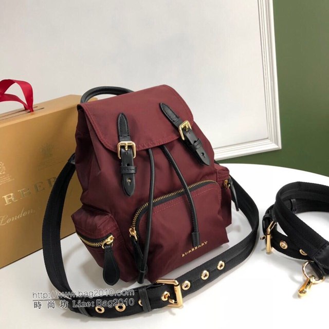 Burberry專櫃新款包包 8773 巴寶莉女士雙肩包 經典尼龍面料配小牛皮多用小背包  db1100